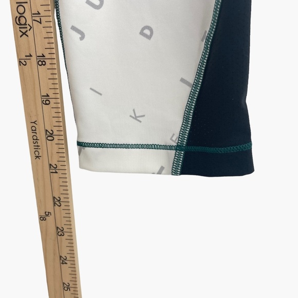 Nike Pro Dri-Fit White Crop Leggings Just Do It Letter Print - Picture 6 of 7